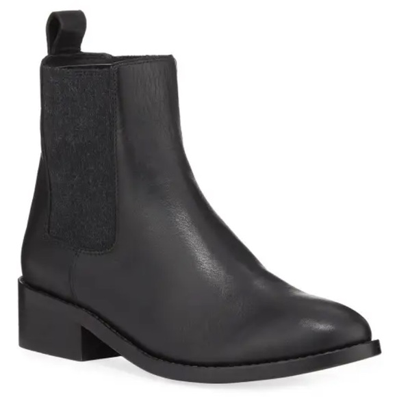 Eileen Fisher Vent Leather Booties Size 5.5 New - Picture 1 of 8